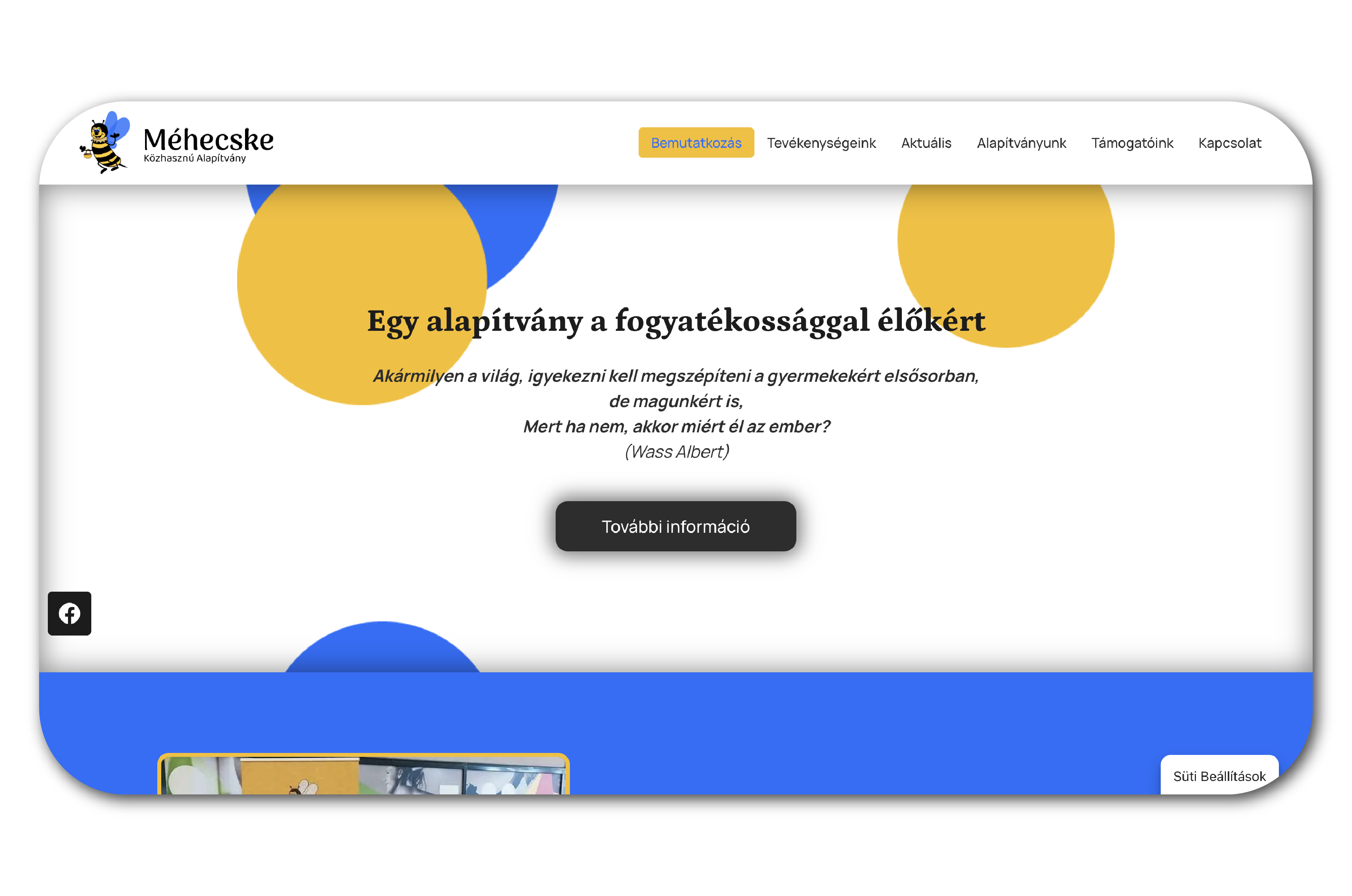 Alapítvány weboldal